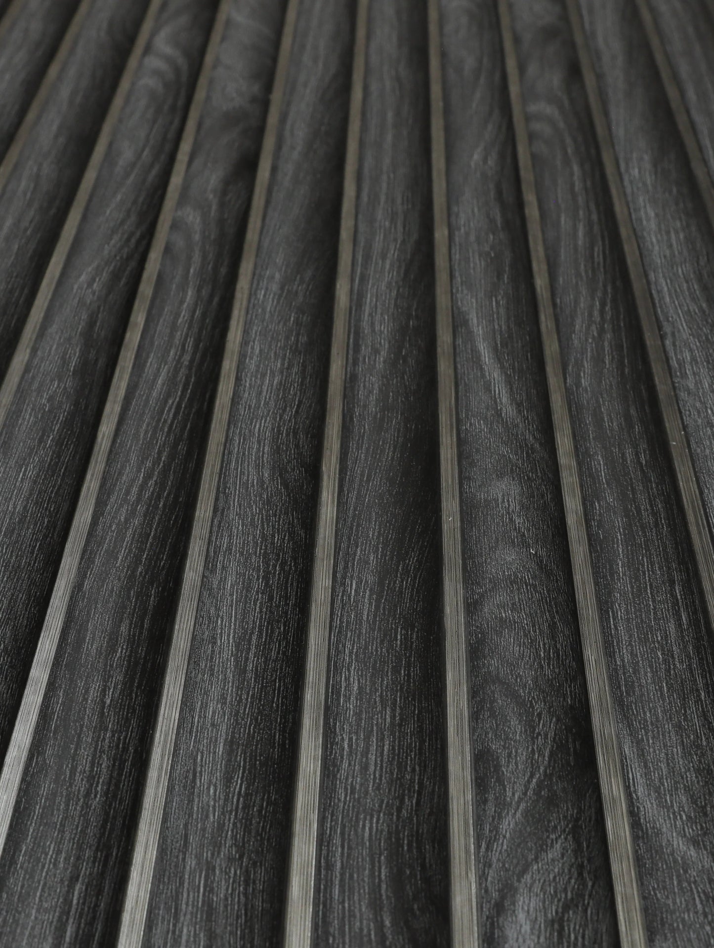 Charcoal Oak & Silver Fluted Slat Wall Panel - Lux Panels™