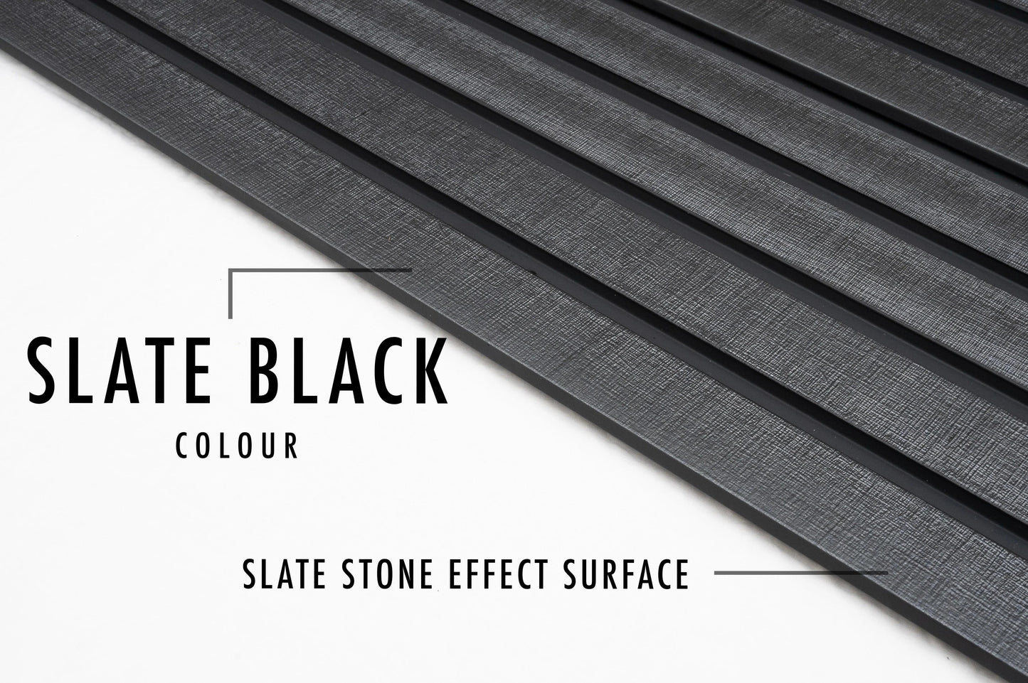 Slate Black Slat Wall Panel - Lux Panels™